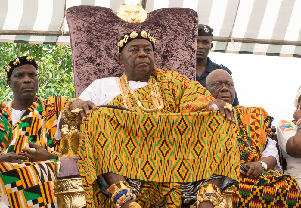 Torgbui Sri III the overlord of the people of Anlo seated in state during the 53 Hogbetsotso za of the chiefs and People of Anlo